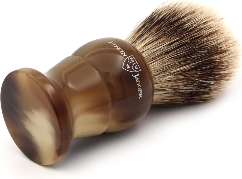 Edwin Jagger 1EJ282 Medium Super Badger Shaving Brush Imitation Light Horn for use with Shaving Cream or Soap for Men - Image 4