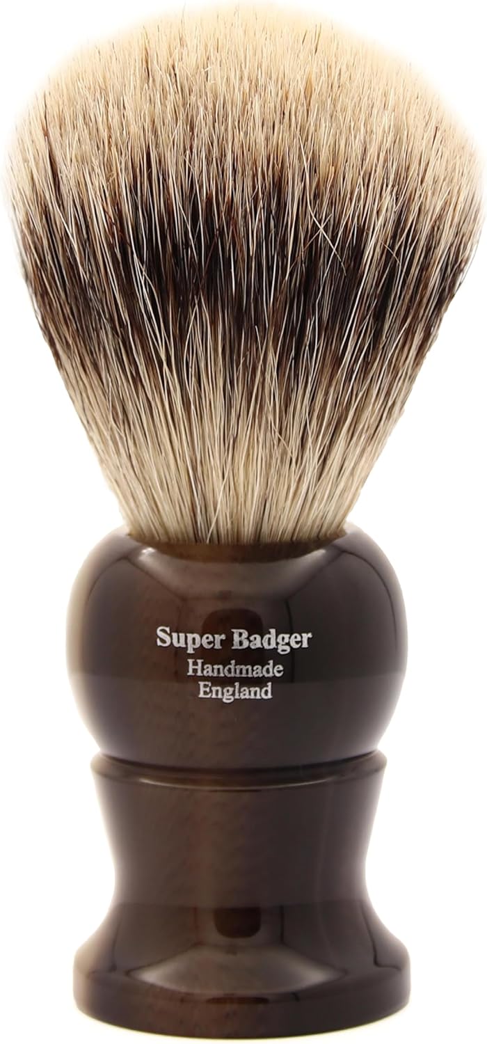 Edwin Jagger 1EJ282 Medium Super Badger Shaving Brush Imitation Light Horn for use with Shaving Cream or Soap for Men - Image 2