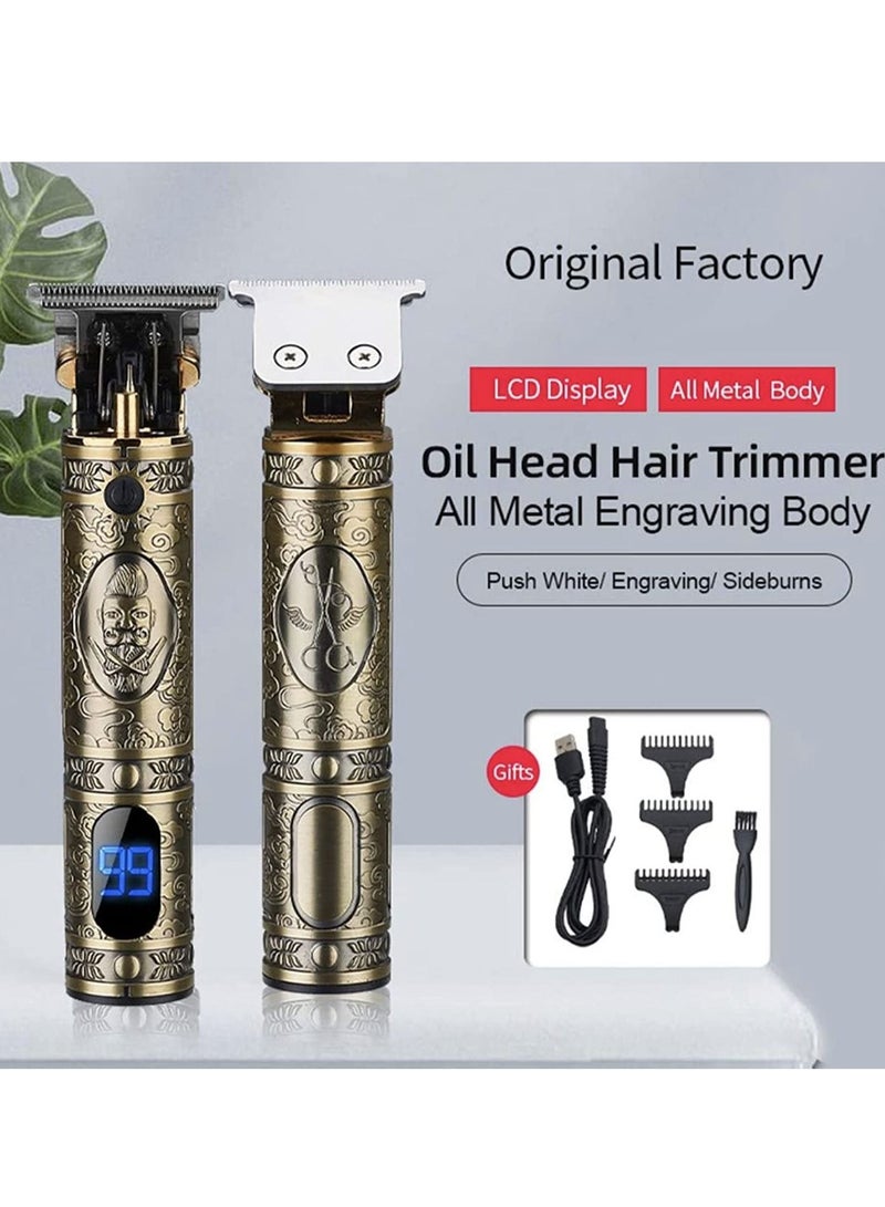 Professional Hair Trimmer, T Blade Trimmer Zero Gapped Baldhead Hair Clippers for Men Beard Shaver Cordless Rechargeable Hair & Beard Trimmer LED Display - Image 5