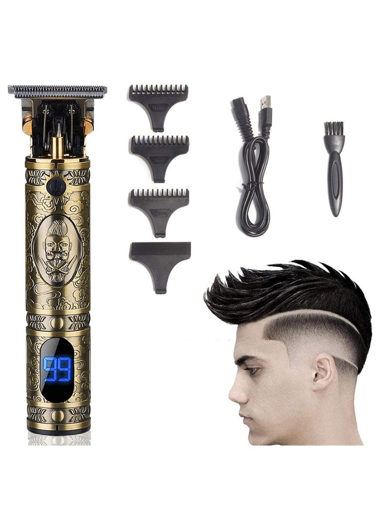 Professional Hair Trimmer, T Blade Trimmer Zero Gapped Baldhead Hair Clippers for Men Beard Shaver Cordless Rechargeable Hair & Beard Trimmer LED Display - Image 1