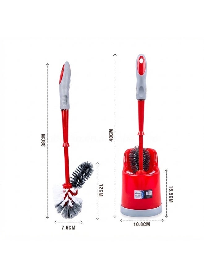 CEPILLO Toilet brush with holder set | Compact Round Design | Clears Clogged Toilets and drains | Ideal for Home & Office Use - Red/Black CP619 - Image 3