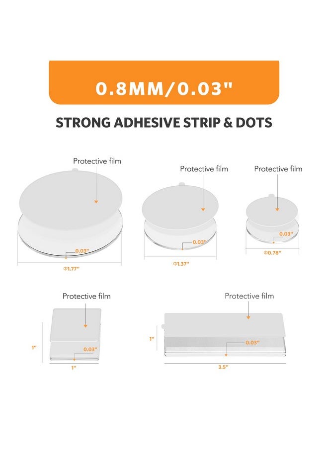 Dapsang Double Sided Tape For Walls, 220 Pcs Sticky Tack Dots Removable Mounting Putty Clear Adhesive Strips With Tear Tabs No Damage Trace For Hanging Picture Poster Decorations Art Craft Party Supplies  - Image 4