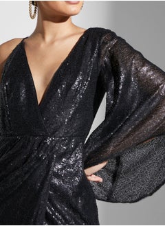 Chi-Chi London Sequin Wrap Dress  - Image 3