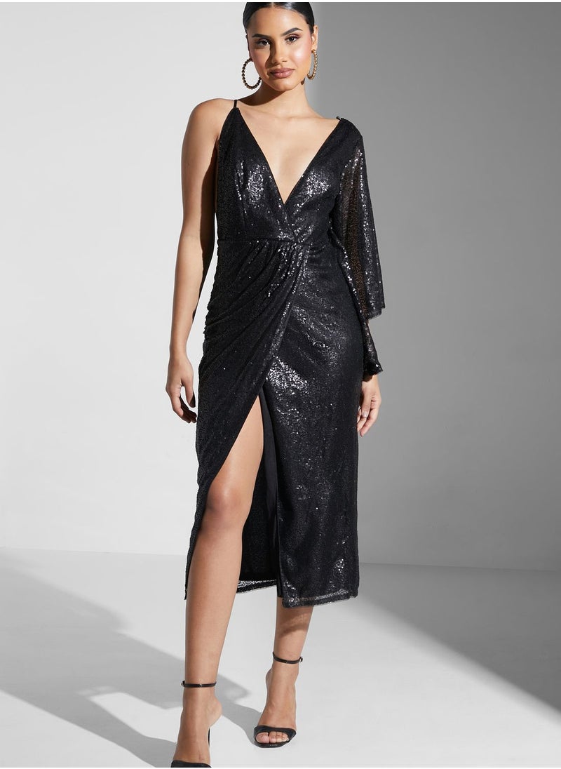 Chi-Chi London - Sequin Wrap Dress - Image 1