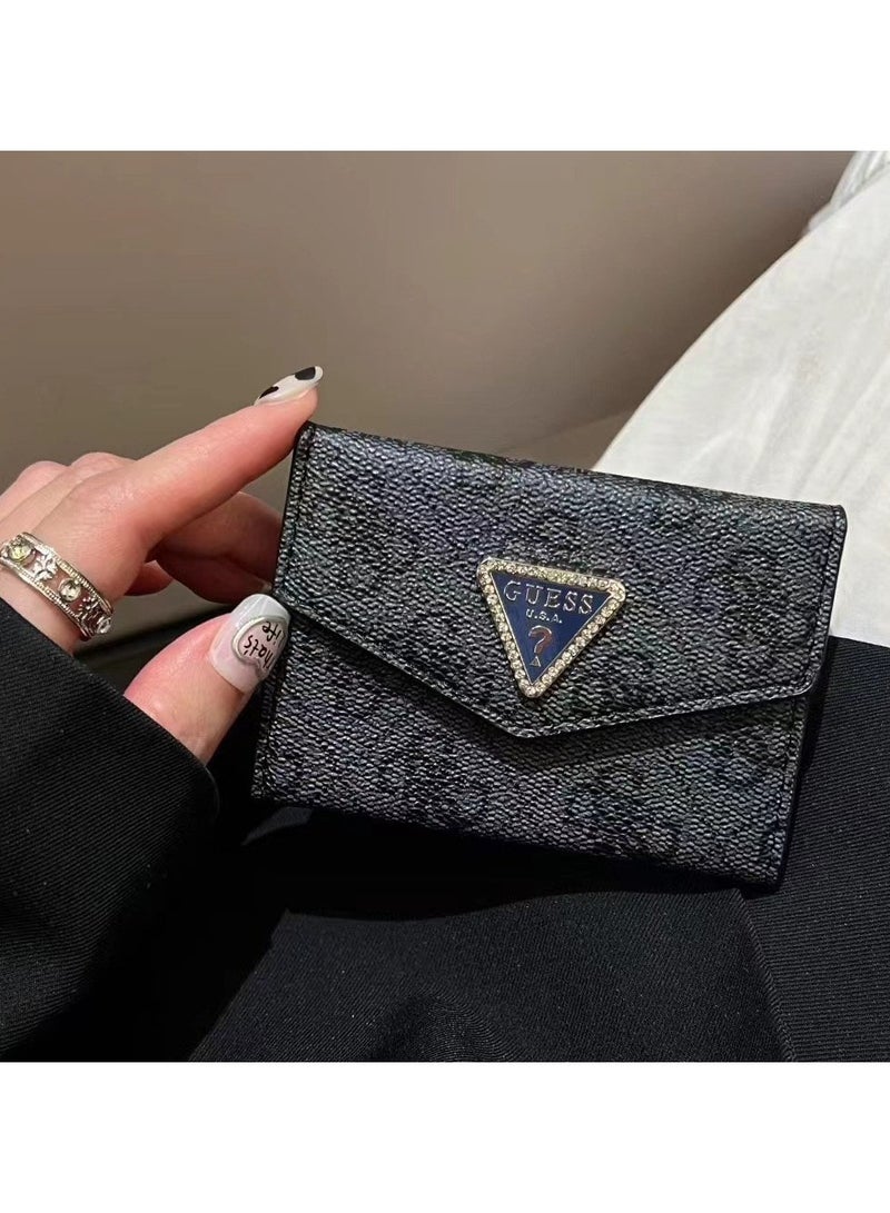 Guest Exquisite high-end accordion card holder, ultra-thin, anti-demagnetization, multiple card slots, business card holder, portable ID organizer, suitable for both men and women