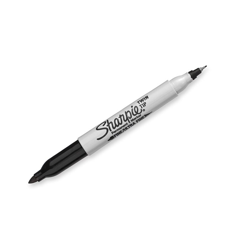 Sharpie Twin Tip Permanent Markers, Fine and Ultra Fine, Black, 4 Count - Image 3