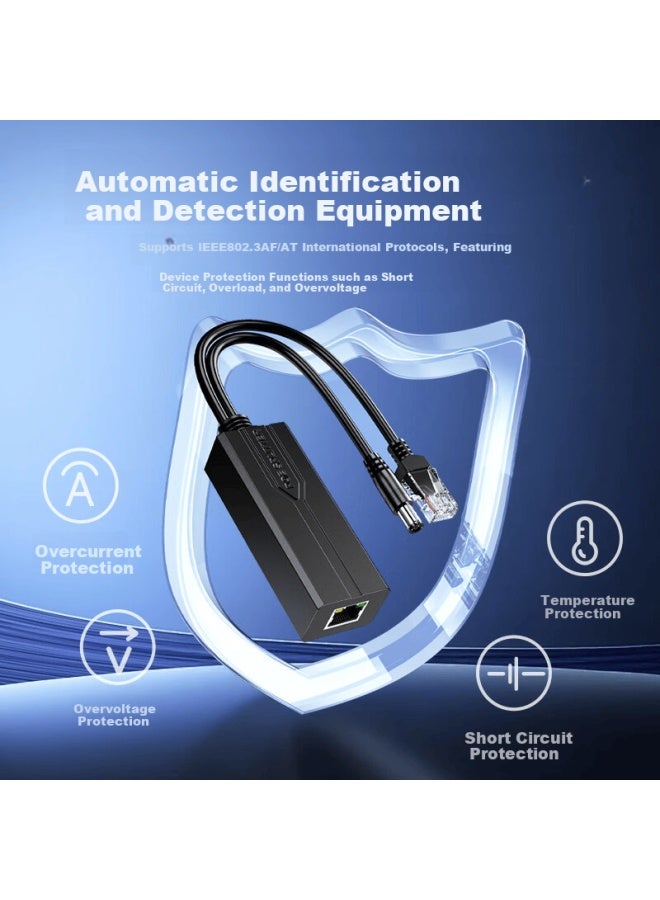 Nvv 100mbps Poe Splitter Isolated Power Module 1-to-2 48v To 12v 1.2a Fully Compatible For Surveillance Switch Network Camera Adapter - Image 3