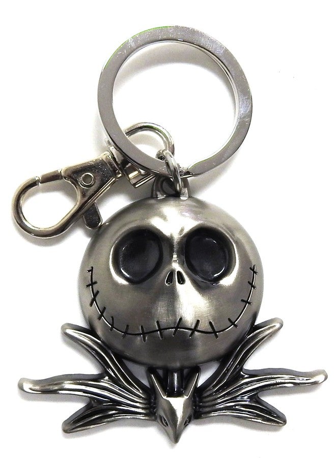 Monogram NBX Jack Skellington Head Pewter Key Chain