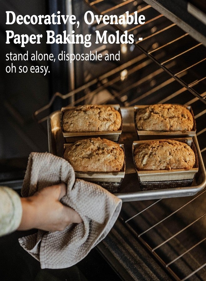 Regency Wraps Loaf Pans, Medium 6" X 2.5" x 2", 2 Pack, Disposable Stand Alone Baking Molds for Quick Breads, Banana and Zucchini - Image 2