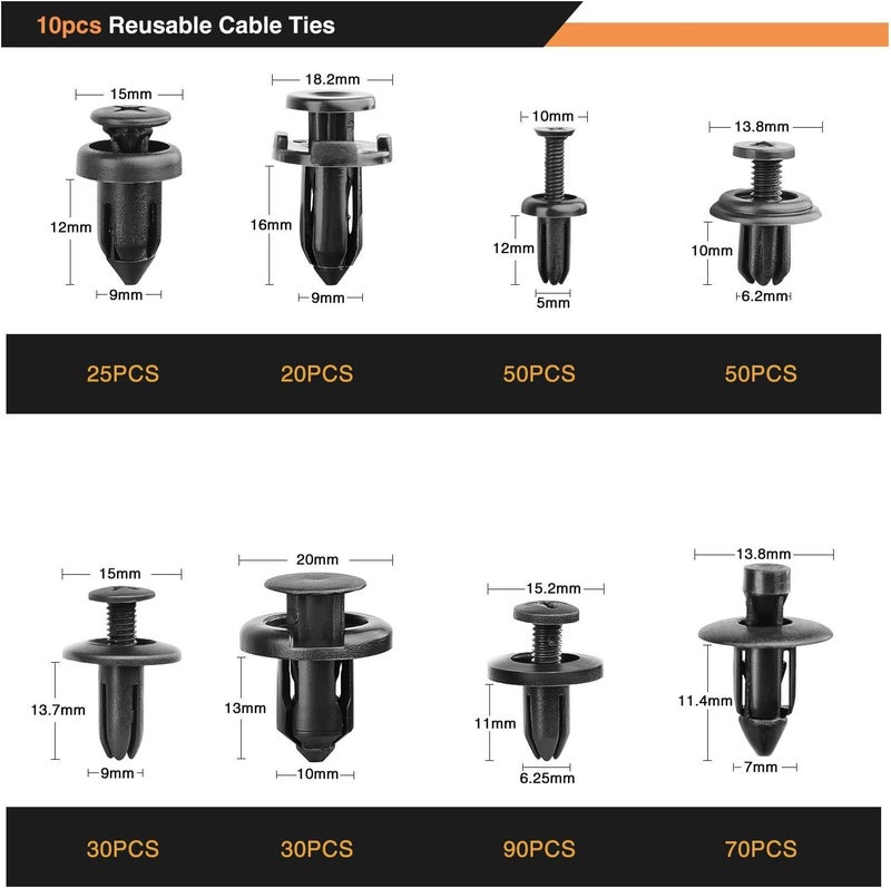 جوواك مجموعة GOOACC المكونة من 635 قطعة من مشابك تثبيت السيارة ومثبتات السيارات المتنوعة خيارات تلبية كل حاجة - Image 3