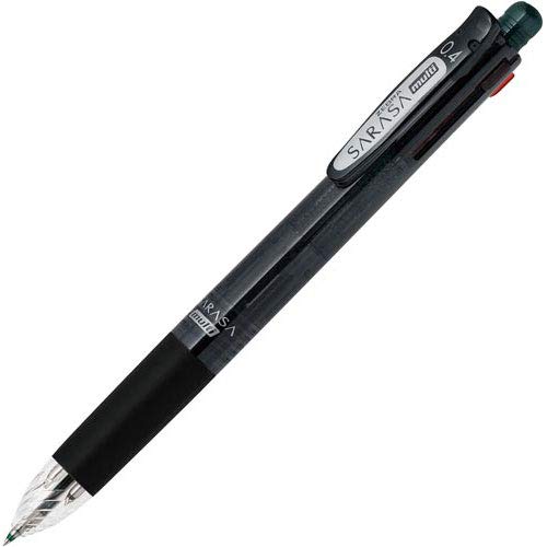 Zebra Multi Function Sarasa 4 Plus S Black/Red/Blue/Green Ink 0.4mm Ballpoint Pen, 0.5mm Mechanical Pencil, Black Body (J4SAS11-BK) - Image 2
