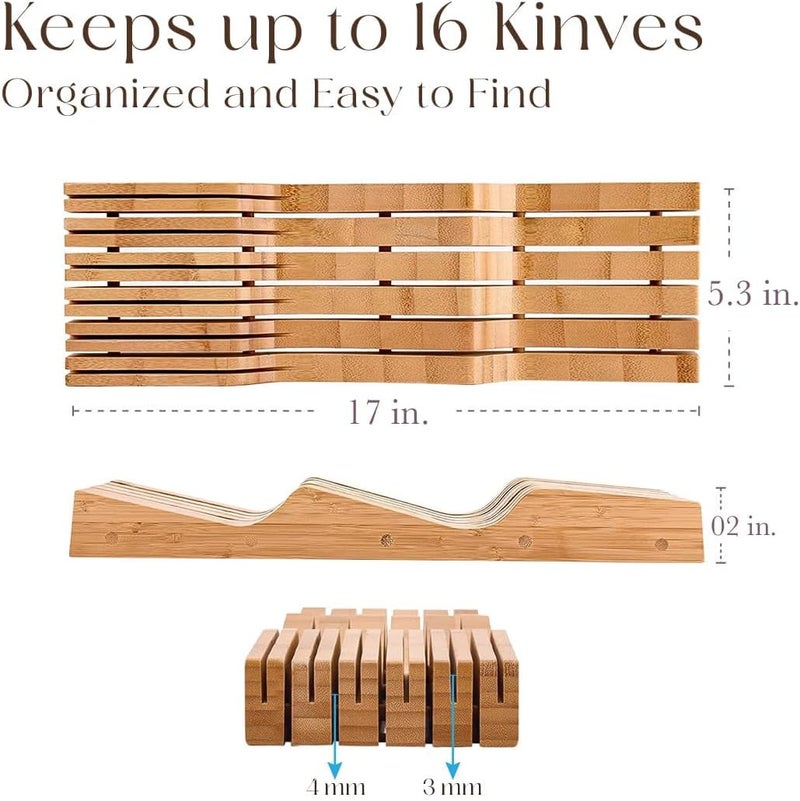 Bellemain 100% Pure Bamboo in Drawer Knife Block, Knife Organizer - Image 5