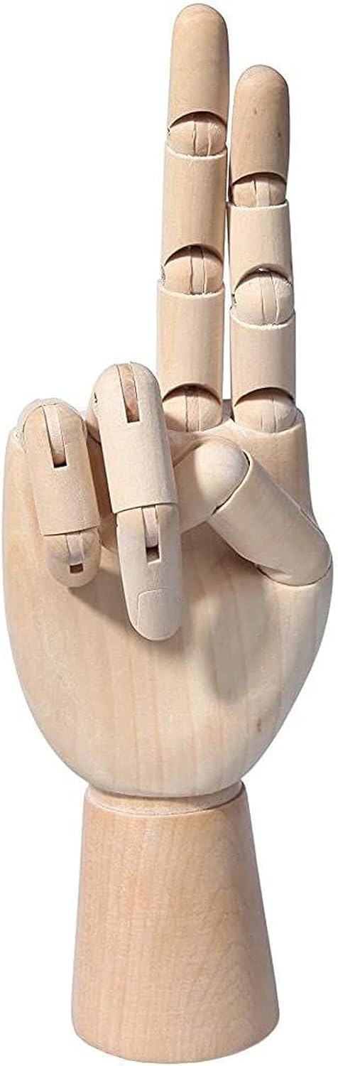 Juvale تمثال يد خشبية بحجم 7 بوصة - نموذج يد يمينية فنية مع أصابع قابلة للتعديل لمستلزمات ممارسة الرسم وعرض المجوهرات وزينة الرسم - Image 4