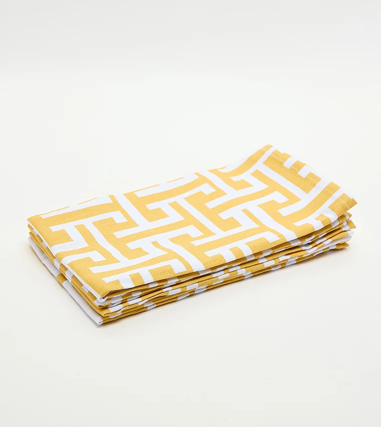 Sur La Table Patterned Napkin 4pcs White/Gold