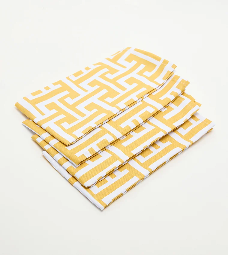 Sur La Table Patterned Napkin 4pcs White/Gold