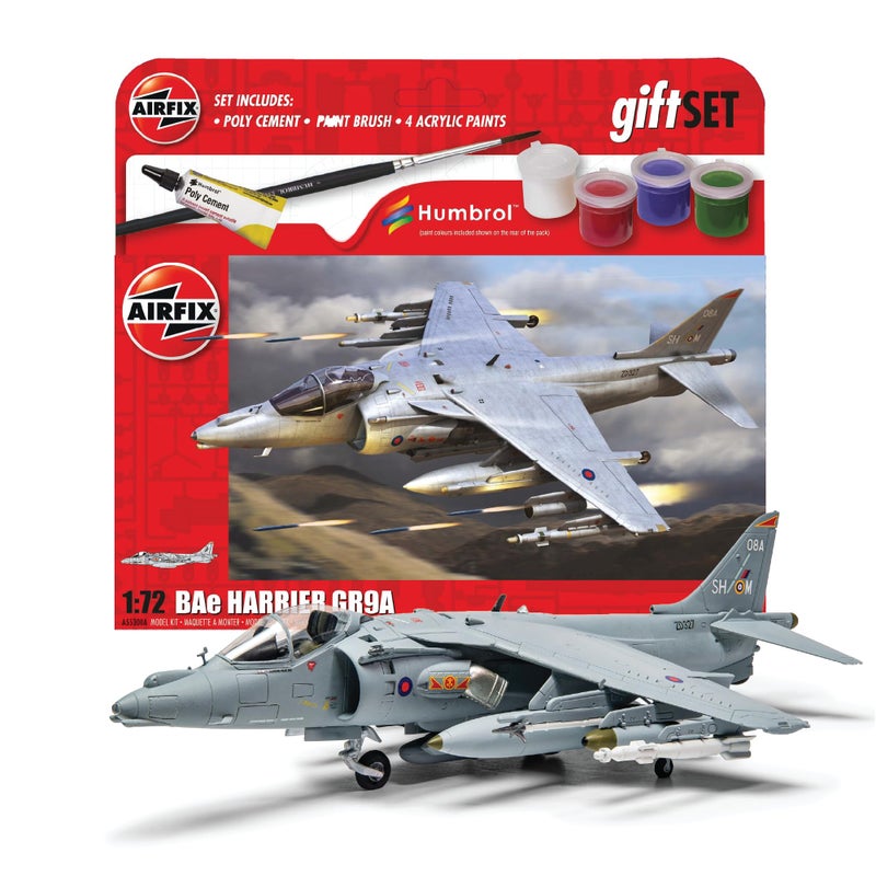 Airfix Model Airplane Kit Gift Set - A55300A BAE Harrier GR.9A, Plastic Plane Model Kits for Adults & Kids 14+, Skill Level 2, 1:72 Scale WW2 Military Aircraft Models - Real Aeroplane Models - Image 1