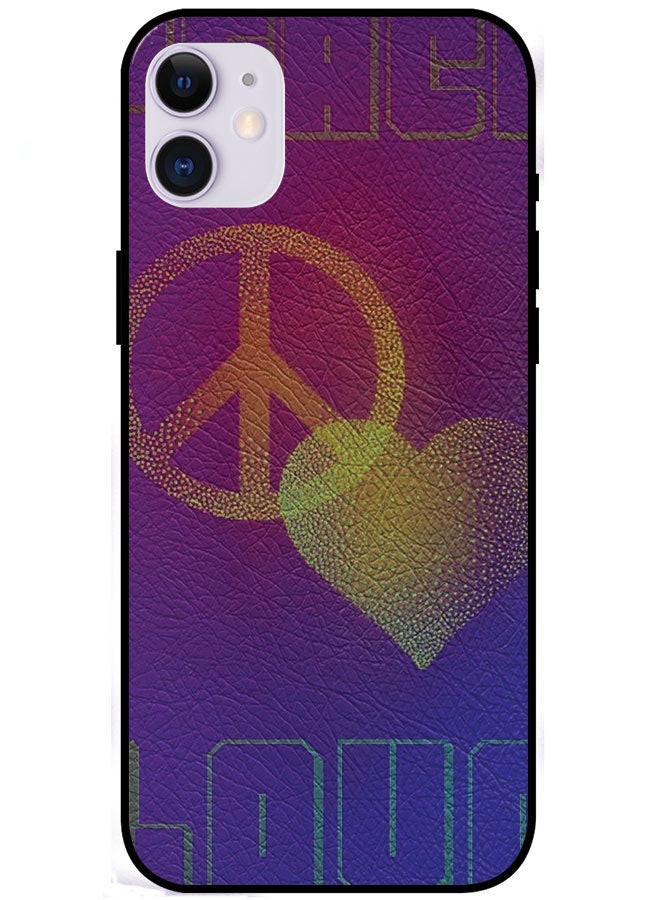 Protective Case Cover For Apple iPhone 11 Peace Love