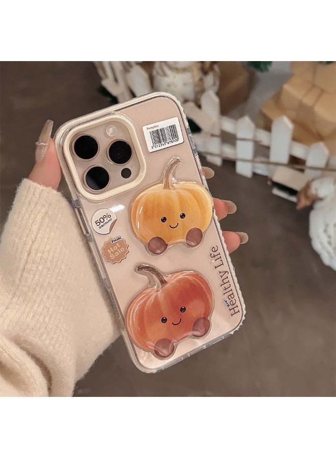 NIBEMINENT Cartoon Pumpkin Protective TPU Case Cover For iPhone 17 Pro Max, White Border - Image 2