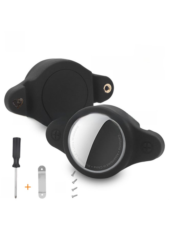 Generic - Waterproof Silicone Protective Case For Apple AirTag Tracker For Apple Pet Tracker Silicone Case-Color:Black-Applicable Model:Applicable Airtag Protective Sleeve - Image 1