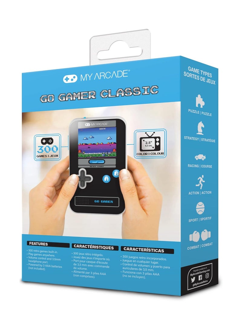My Arcade Go Gamer Classic-Blue: Portable Electronic Game Console with 300 Games, Full Color 2.5" Screen- Fun for The Entire Family - Image 5
