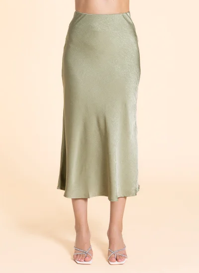 SHAPES TEXTURED MIDI SATIN SKIRT
