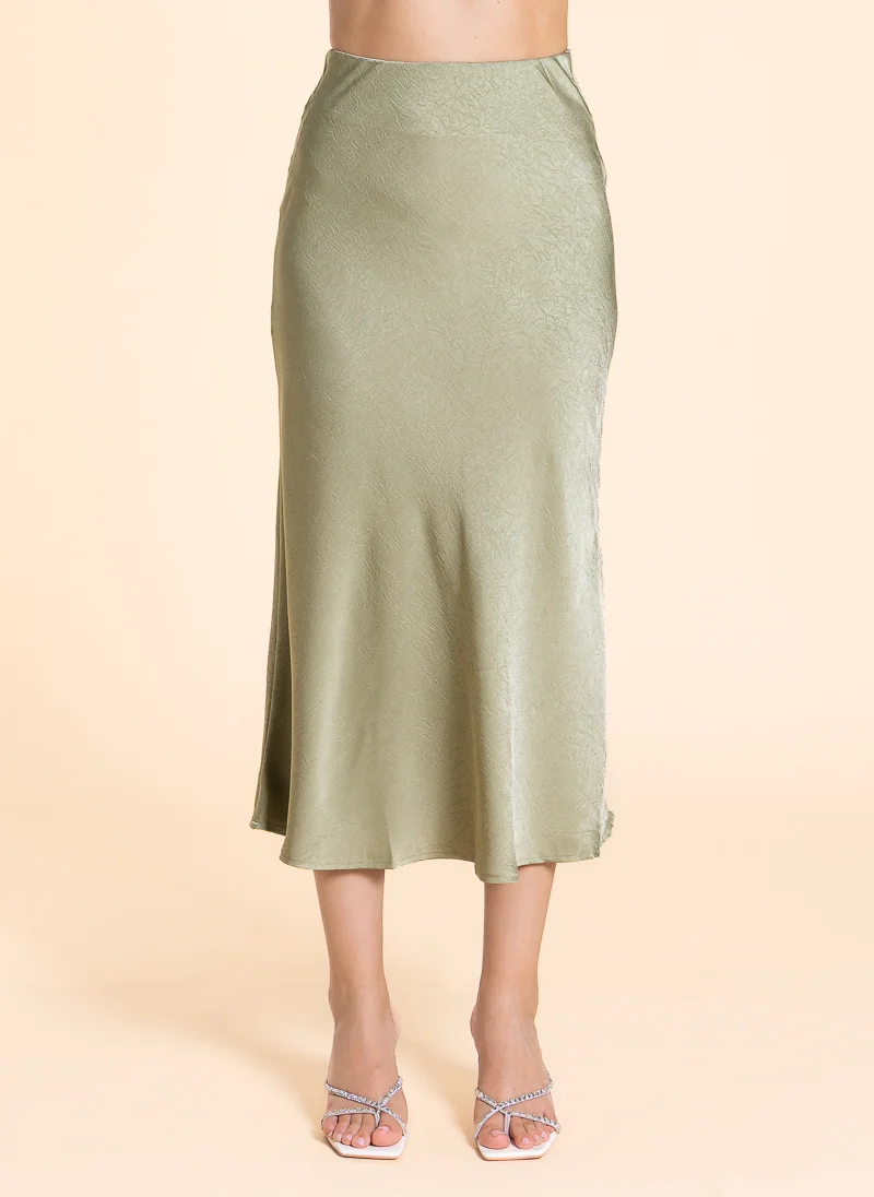شايبس TEXTURED MIDI SATIN SKIRT