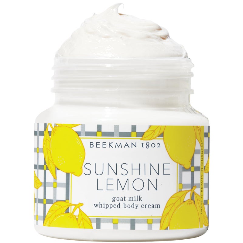 Beekman 1802 Whipped Body Cream â€“ Moisturizes & Softens Skin with Goat Milk, Mango Seed Butter & Vitamin E â€“ 8 oz â€“ Sunshine Lemon - Image 1