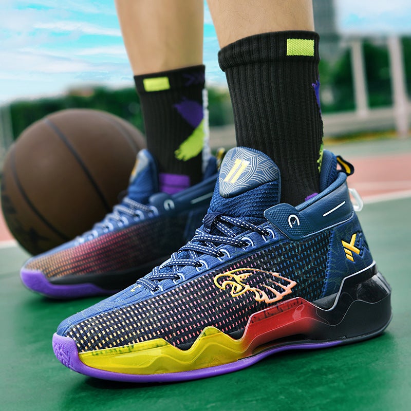New High-Top Youth Luminous Basketball Shoes Men'S Md Rubber Sole Big Kids Student Couple Game Sports Shoes - Image 3