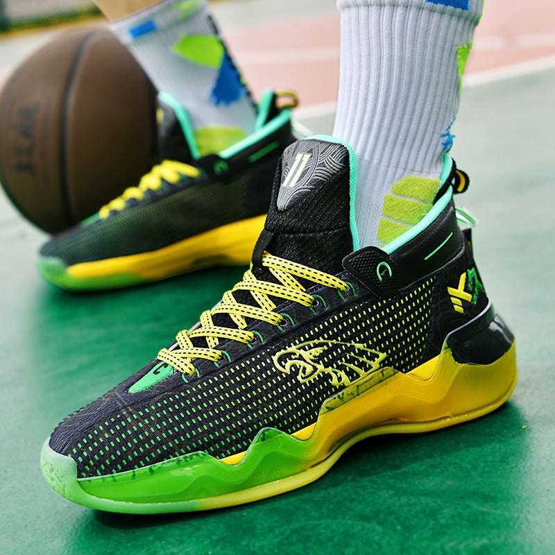 New High-Top Youth Luminous Basketball Shoes Men'S Md Rubber Sole Big Kids Student Couple Game Sports Shoes - Image 5