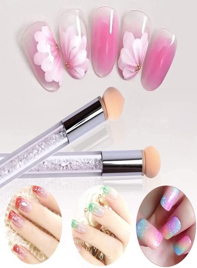 Aishu Sponge Nail Art Tool Pen Dual Head Nail Sponge Brush Picking Dotting Gradient Ombre Nail Pen Brush with 4 Replacement Heads - Image 2
