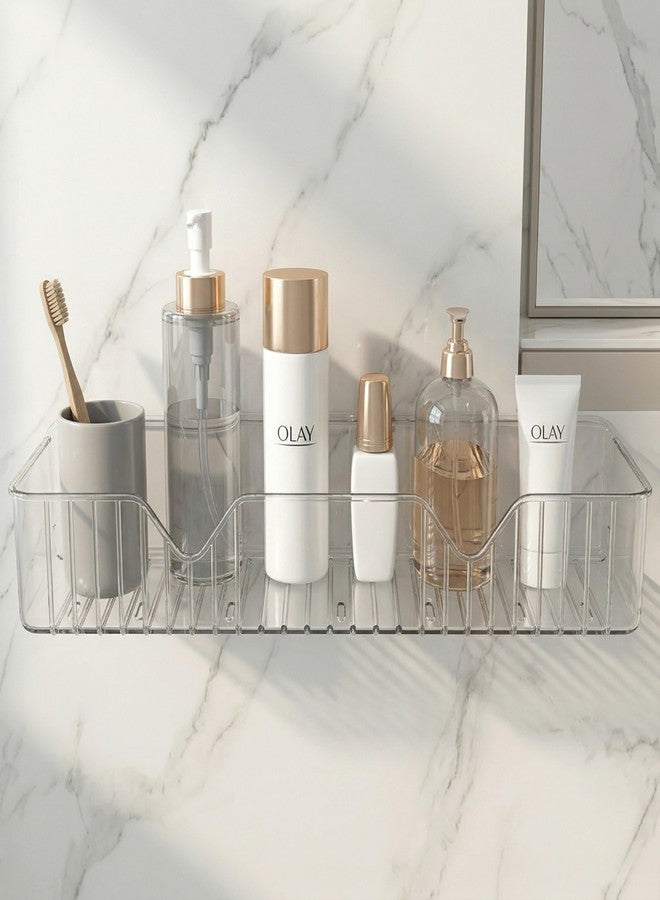 LINEAR Wall Mounted Bathroom Shelves | Storage Shelf Organiser | Self Adhesive Shelf for Bathroom | Storage Organizer Racks for Bathroom Accessories (Bathroom Shelf) - Image 4