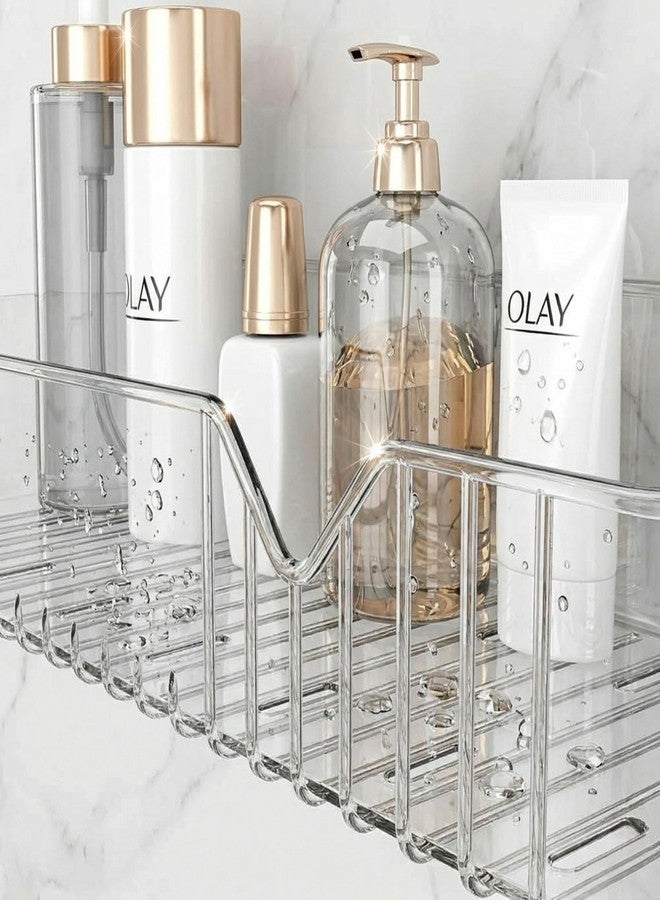 LINEAR Wall Mounted Bathroom Shelves | Storage Shelf Organiser | Self Adhesive Shelf for Bathroom | Storage Organizer Racks for Bathroom Accessories (Bathroom Shelf) - Image 3