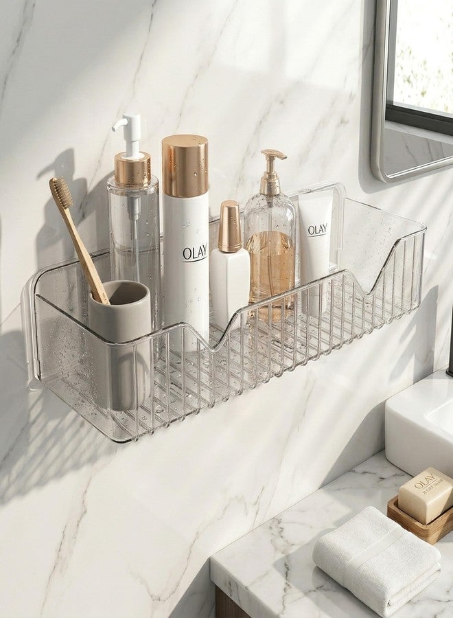 LINEAR Wall Mounted Bathroom Shelves | Storage Shelf Organiser | Self Adhesive Shelf for Bathroom | Storage Organizer Racks for Bathroom Accessories (Bathroom Shelf) - Image 2