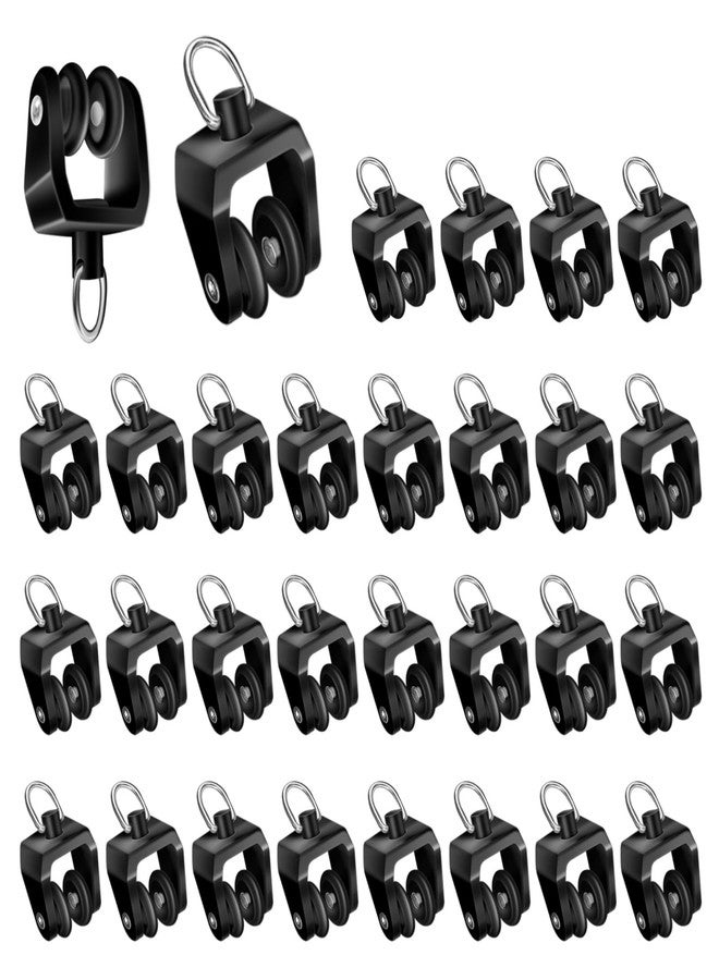 KOLAKO Curtain Track Rollers, Pack of 30 Flexible Bendable Curtain Track Gliders Drapery Rail Sliding Curtain Track Runners Twin Wheels Plastic Curtains Rollers for RV Window Shower Curtain Track - Image 1