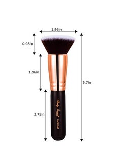PARTY QUEEN Flat Top Kabuki Foundation Brush Vegan Makeup Toolsynthetic Makeup Brushes For Liquid Creamblending Mineralpowderbuffing Stipplingsofttravel Size Makeup Toolsrosegold  - Image 5