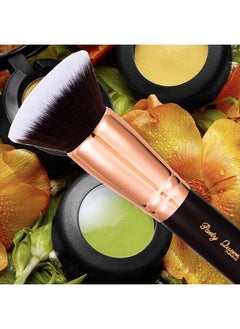 PARTY QUEEN Flat Top Kabuki Foundation Brush Vegan Makeup Toolsynthetic Makeup Brushes For Liquid Creamblending Mineralpowderbuffing Stipplingsofttravel Size Makeup Toolsrosegold  - Image 2