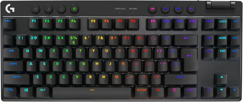 Logitech G PRO X TKL LIGHTSPEED Wireless Gaming Keyboard, Ultra-Portable Tenkeyless Design, LIGHTSYNC RGB, PBT keycaps, Tactile Switches (GX Brown), US INTL Layout - Black - Image 1