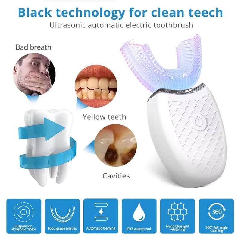 Sonic Automatic Electric Toothbrush For Adult U Shaped 360 Degree Toothbrush USB Rechargeable Teeth Cleaning & Whitening Brush - Image 2