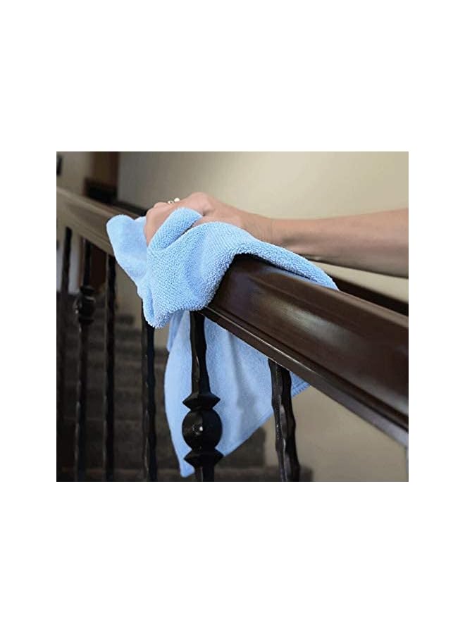 promass - Premium All-Purpose Microfiber Terry Cleaning Towels - Commercial Grade, Highly Absorbent, Lint-Free, Streak-Free, Kitchens, Bathrooms, 365gsm, 12in x 12in, Light Blue (12-Pack) - Image 4