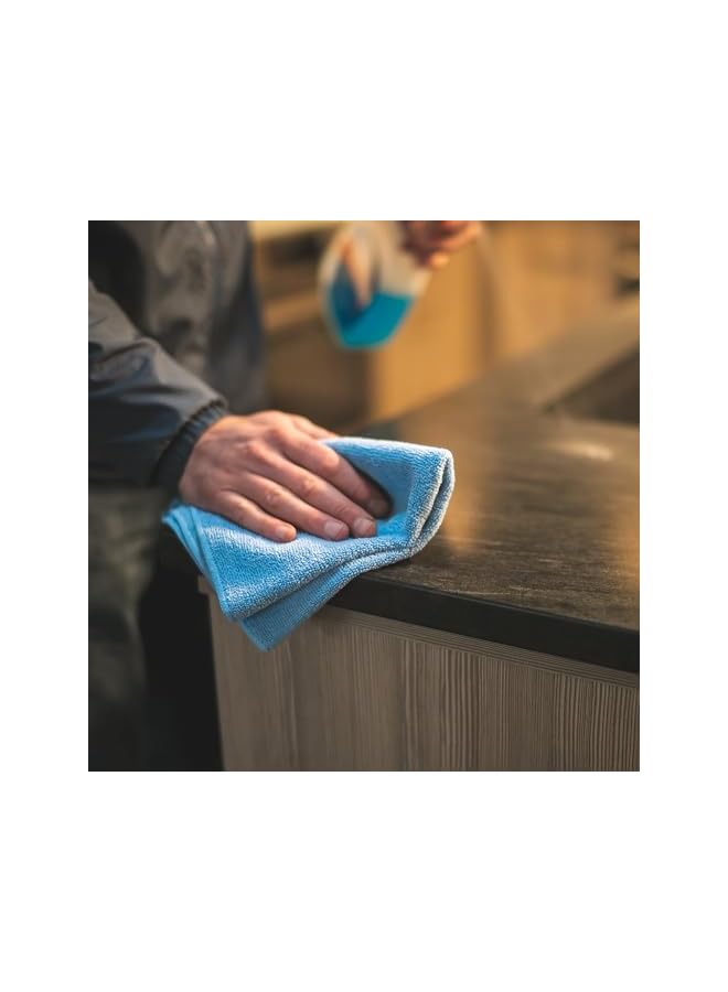 promass - Premium All-Purpose Microfiber Terry Cleaning Towels - Commercial Grade, Highly Absorbent, Lint-Free, Streak-Free, Kitchens, Bathrooms, 365gsm, 12in x 12in, Light Blue (12-Pack) - Image 5