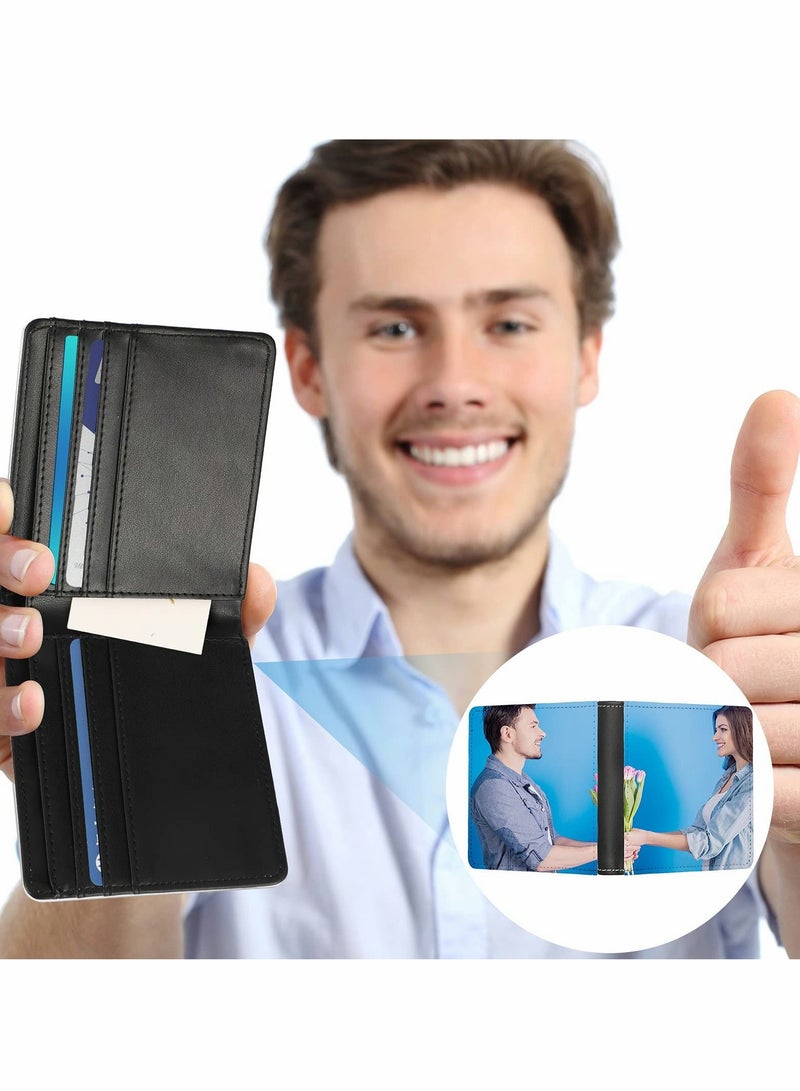 Y&D Sublimation Heat Transfer Wallet, Leather Double Sided Blank DIY Wallet Card Holder For Men, Office Work Travel, Birthday Holiday Gifts (2 Pcs)  - Image 3