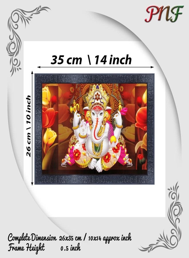 pnf Poster And Frames Ganesh Ji Wooden Photo Frame With Acrylic Sheet | For Living, Pooja Room | Home Decoration Item | Best Gifting Option (10 * 14inch,Multicolour,Synthetic) 30058 - Image 2