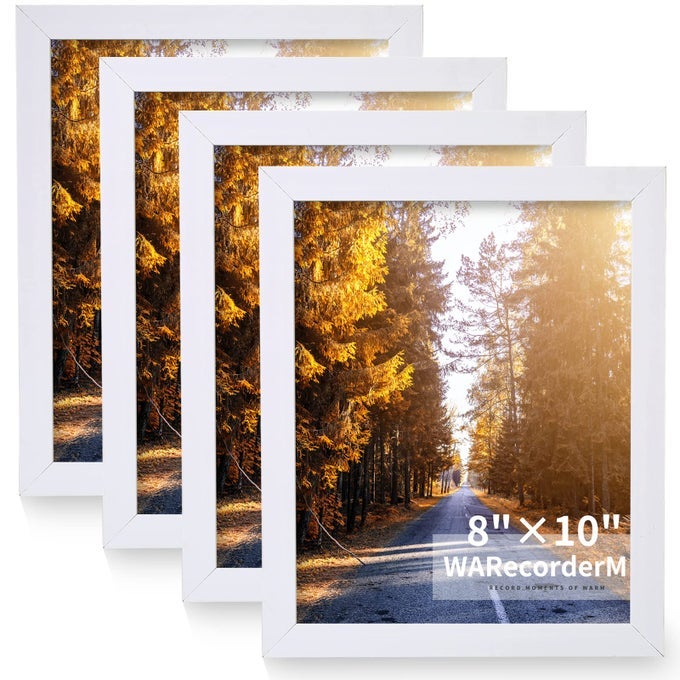 8x10 Picture Frames Set of 4 High Definition Glass New Patten Frame Wall Mounting Frame Horizontal Vertical Format