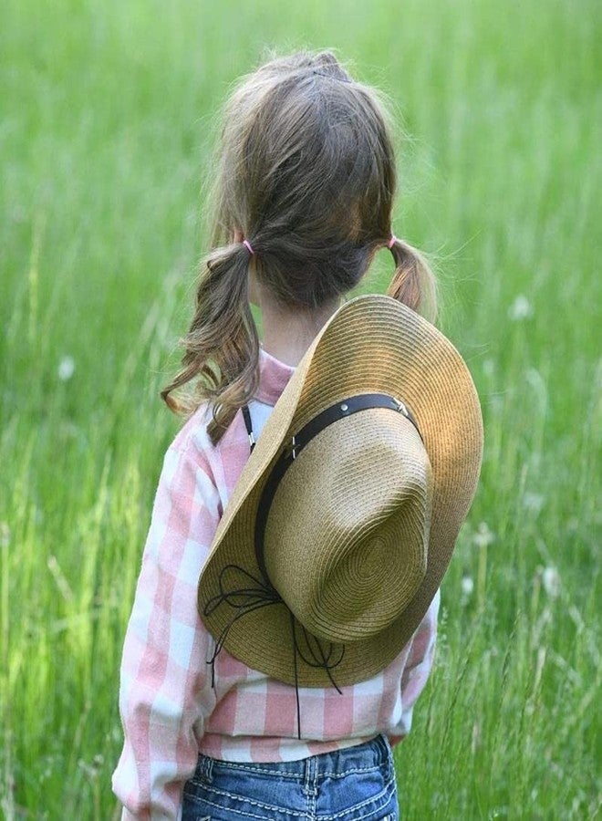 Vikodah Straw Western Cowboy Hat for Toddler Girls Boys Summer Sun Hat Western Cowgirl for Kids 2-4Yrs Khaki - Image 2