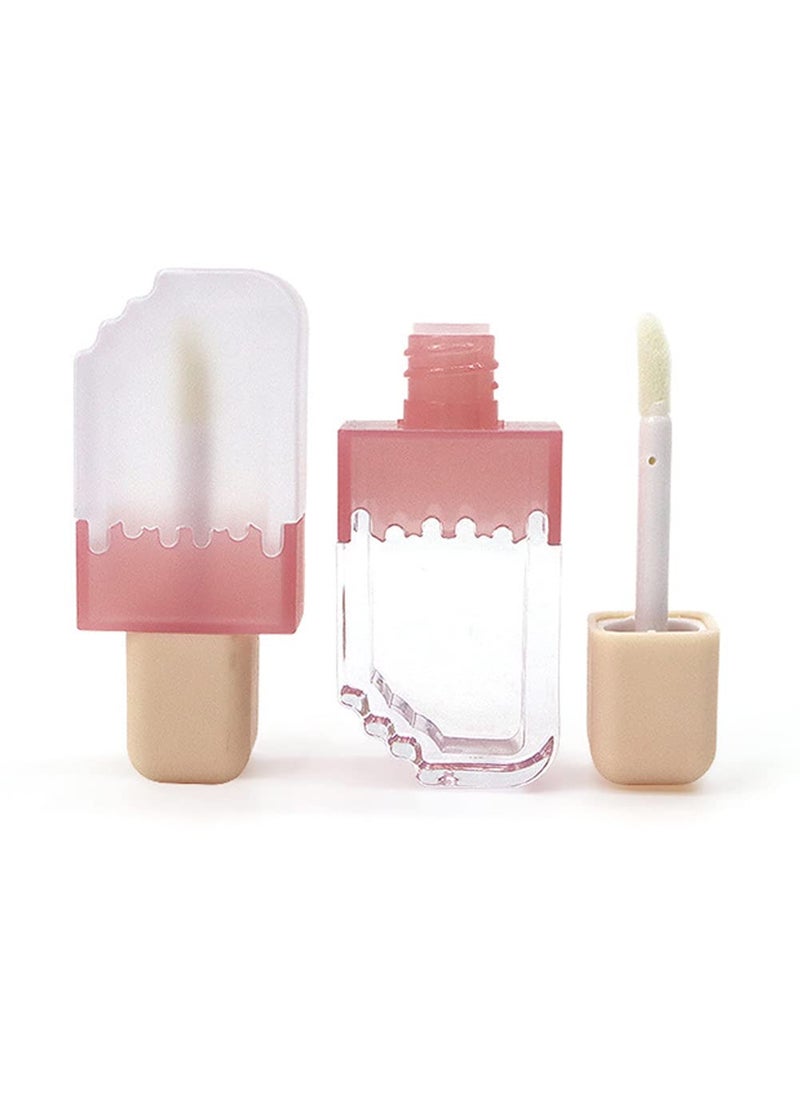 lasenersm Lasenersm 4 Count Pink Ice Cream Shaped Lip Gloss Tubes 5 ml Reusable Refillable Lip Gloss Containers 