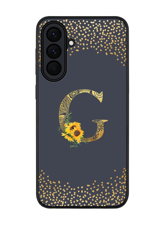 Stylizedd For Samsung Galaxy A57 Case,Slim fit Camera Protection, Shockproof Thin Phone cover  - Custom Floral Monogram - G  (Grey ) - Image 1