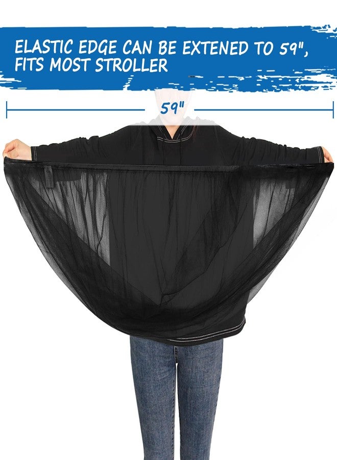 Coldwind Baby Mosquito Net for Stroller, Reusable Bug Net for Stroller, Playards, Pack N Plays and Portable Mini Crib, Portable & Durable Baby Insect Netting, Black - Image 2