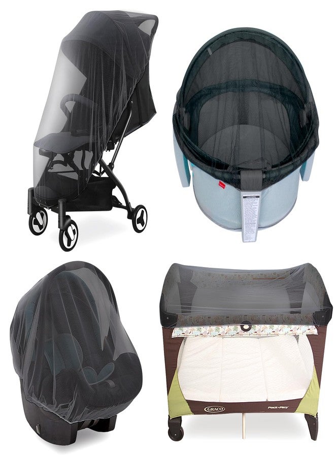 Coldwind Baby Mosquito Net for Stroller, Reusable Bug Net for Stroller, Playards, Pack N Plays and Portable Mini Crib, Portable & Durable Baby Insect Netting, Black - Image 1