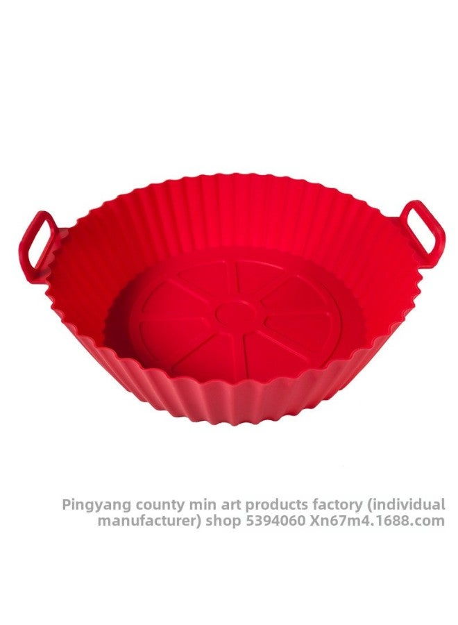 Air Fryer Silicone Baking Tray Air Fryer Liner Air Fryer Silicone Pot Baking Tray-Specifications:Small Circle (55g 16*14)-Color:light Gray  - Image 5