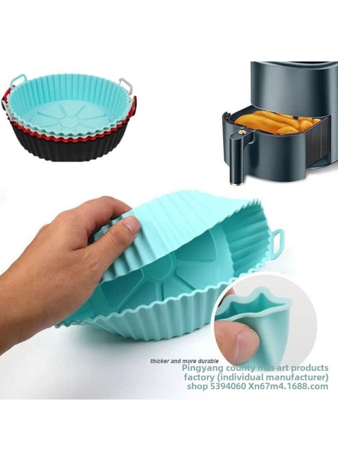 Air Fryer Silicone Baking Tray Air Fryer Liner Air Fryer Silicone Pot Baking Tray-Specifications:Small Circle (55g 16*14)-Color:light Gray  - Image 2